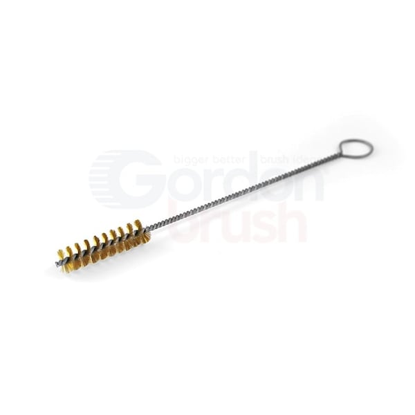 Gordon Brush 1/2" Diameter .006" Fill Single Spiral Brush With Ring Handle - Brass - 91032