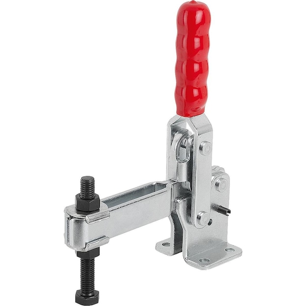 Kipp Toggle Clamp Vertical Std, Horizontal Foot F2=7000, Adjustable Clamping Spind M12X100, Steel Electro - K1255.007000