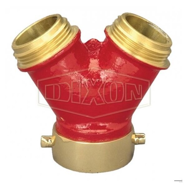 Dixon Plain Wye with Pin Lug, 1-1/2 x 2-1/2 in, Male NST NH x Female NST NH, Brass, Domestic - PW25F15F