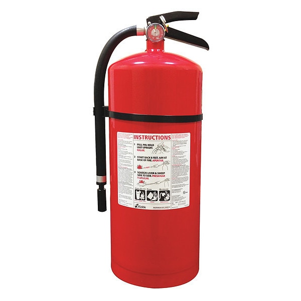 Kidde Fire Extinguisher, Class ABC, UL Rating 6A:80B:C, Rechargeable, 20 lb capacity, 20 ft Range - PRO-20MP-1