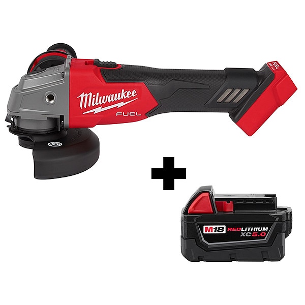 Milwaukee Tool M18 4-1/2"/5" Grinder, XC5.0 Bat Pack - 2881-20,48-11-1850