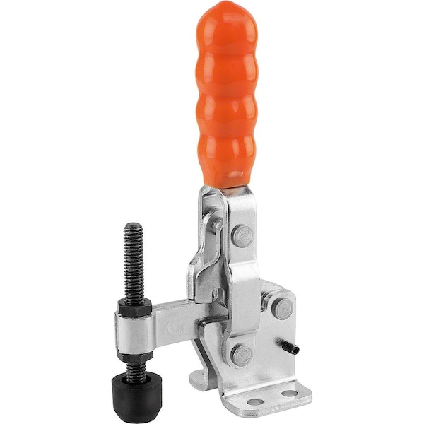 Kipp Toggle Clamp, Horizontal Foot, Standard, F1=3500, Fixed Clamping Spindle M10X80, Steel Galvanized - K0060.0350