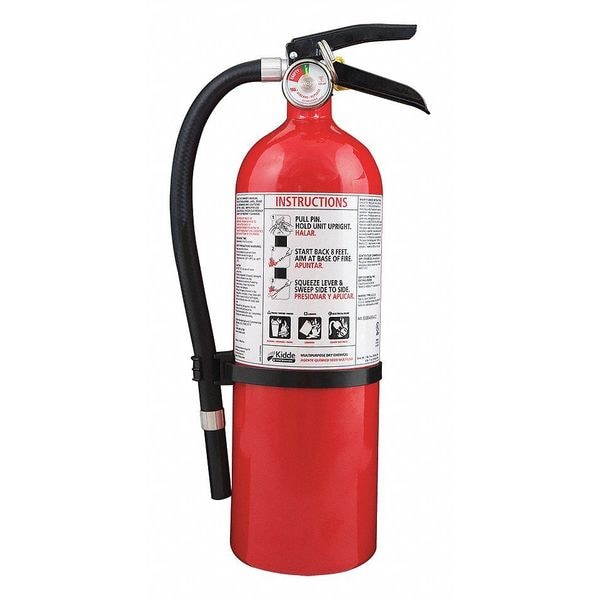 Kidde Fire Extinguisher, 5.5 lb Capacity, Class ABC , UL Rating3A:40B:C , Monoammonium Phosphate - FX340SC