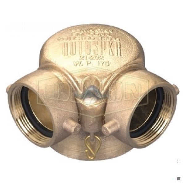 Dixon Single Clapper Bottom Outlet, 4 x 2-1/2 x 2-1/2 in, FNPT x Female NST Connection, Cast Brass, Import - 90ISCS4025F