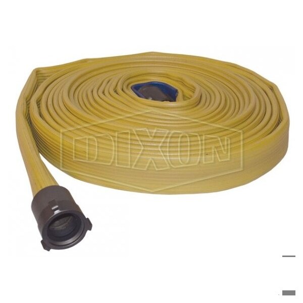 Dixon Heavy Duty Fire Hose, 1-1/2 in, NPSH, 50 ft L, 270 psi Working, Nitrile, Domestic - H615Y50RAS