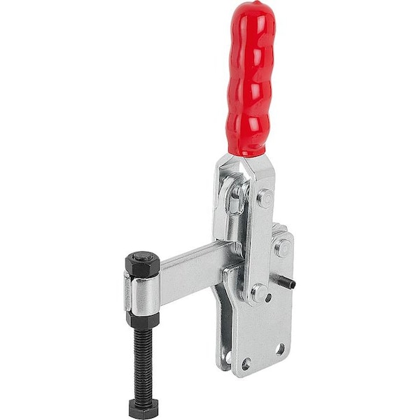 Kipp Toggle Clamp, Vertical Foot, Std, F1=3400, Fixed Clamp Spindle M10X80, Steel Zinc Plated - K1244.03400