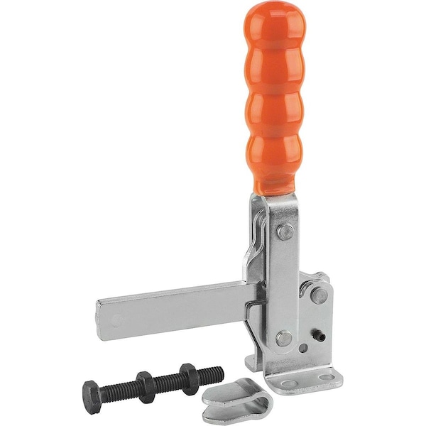 Kipp Toggle Clamp Standard Steel, Horizontal Foot, Comp:Plastic, Comp:Orange - K0061.0300