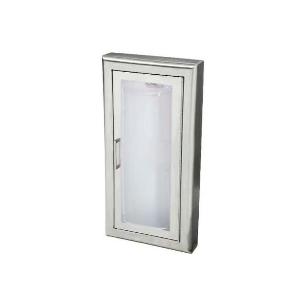 Activar Construction Products Group Activar Inc. SS Fire Rated Fire Extinguisher Cabinet, Clear Acrylic Bubble Window, Semi-Recessed - 1537F25FX
