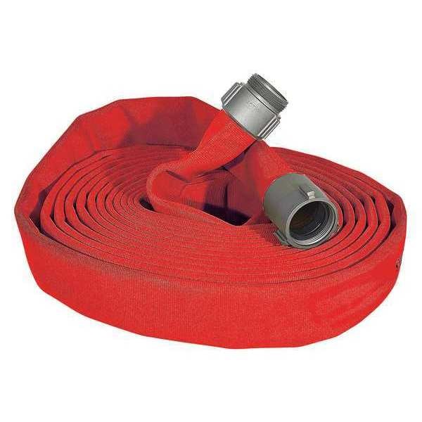 Kuriyama Fire Hose, 100 ft. L, Red, 2-1/2" dia. - G51H25LNR100N