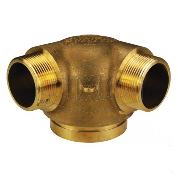 Dixon 2-Way 90Deg Outlet, 6 x 2-1/2 in, Male NST, Brass, Domestic - 90FRC6025