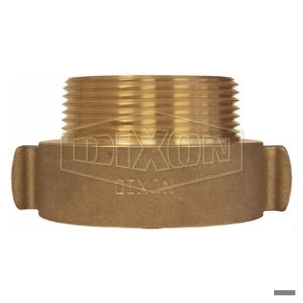 Dixon Rocker Lug Hydrant Adapter, 2-1/2 in Nominal, FNPT x Male NH NST End Style, Brass, Domestic - RHA25T25F