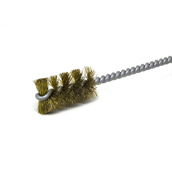 Brush Research Manufacturing 85B687WH 85 Series-For Closed Holes, .687" Dia., .008 Brass, 1.5" Brush Part, 10" OAL, Plastic Handle - 85B687WH
