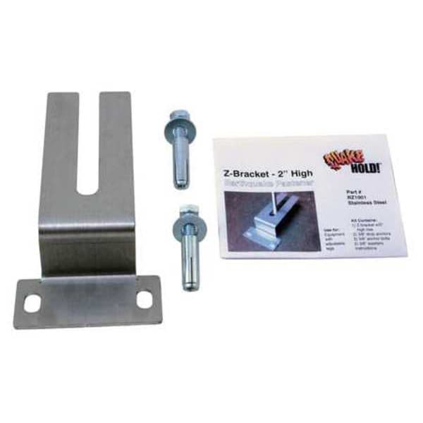 Quakehold! High Z-Bracket, 2 In, Stainless Steel - RZ.100.1