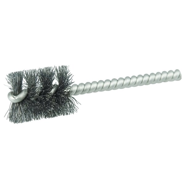 Weiler 7/8" Power Tube Brush, .006" Steel Wire Fill, 1" Brush Length - 21077