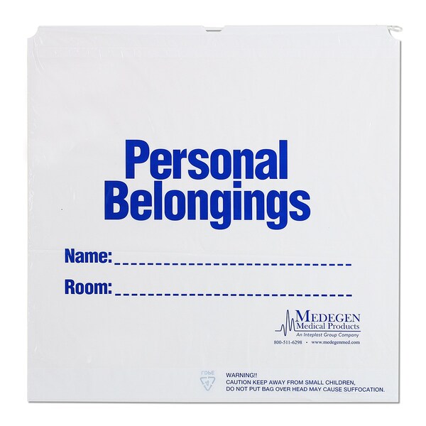 Medegen Medical Products Patient Belonging Bag, 28x32x4", PK150 - 3549