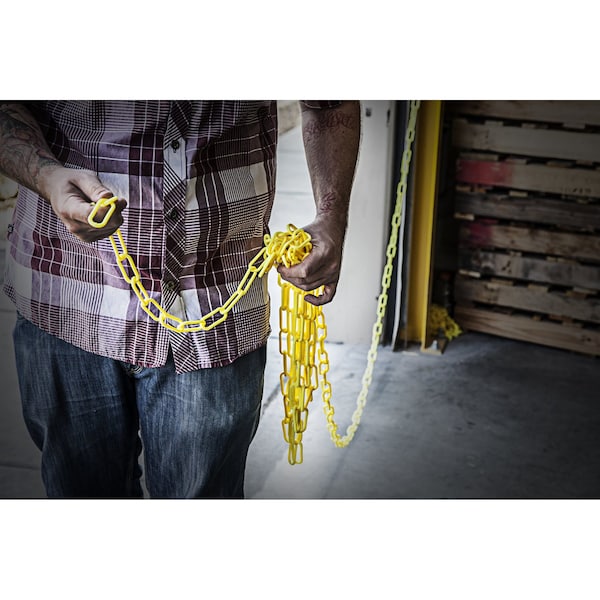Steelman 100-Foot Yellow Plastic Safety Chain - 302230