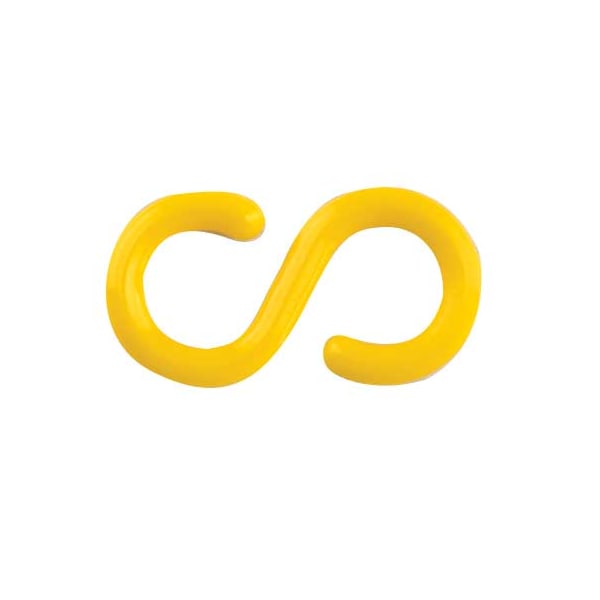 Zoro Select S-Hook for Plastic Chain Barrier, Yellow, 2 3/10 in Length, Gloss - 50302-10