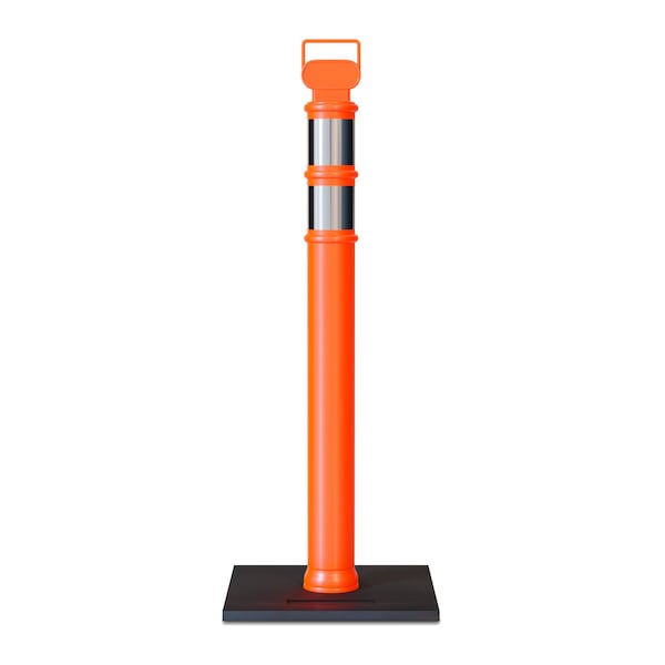 Montour Line Orange Delineator Post with Base, 45 In - DL1-OR-10