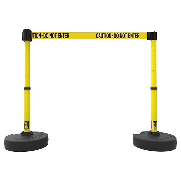 Banner Stakes Retractable Belt Barrier, Red, 15 ft Length, Danger Keep Out - PL4114