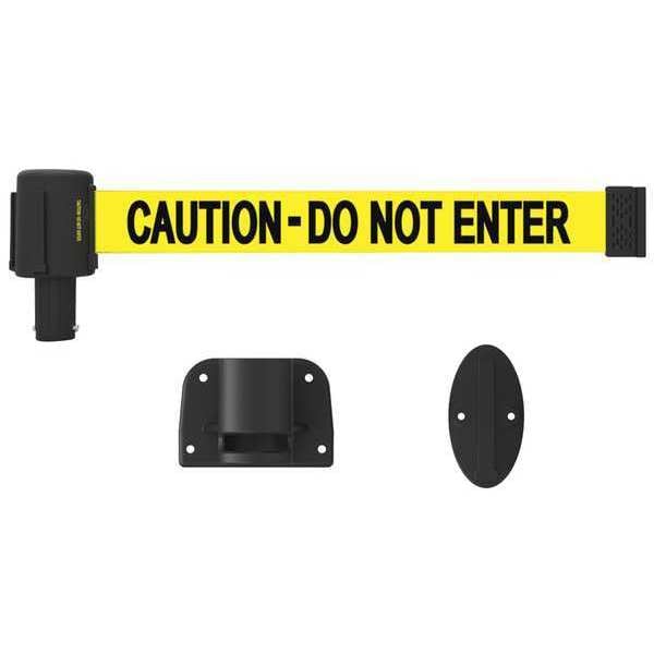 Banner Stakes Retractable Belt Barrier, Yellow, 15 ft Length, Caution Do Not Enter - PL4108