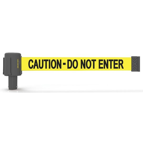 Banner Stakes Retractable Belt Barrier, Yellow, 15 ft Length, Caution Do Not Enter - PL4108