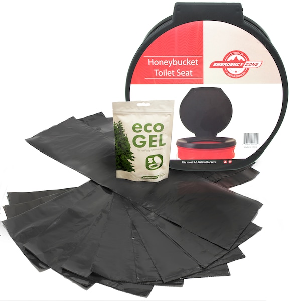Emergency Zone Eco Gel, Liner, Toilet Seat Set - 671