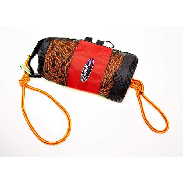 Kemp Usa 50 ft. Throw Bag with 0.375 in. Rope & Kemp Bengal Safety Whistle, Yellow - KE316092