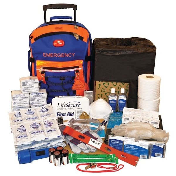 Lifesecure SecurEvac 5-Person 3-Day Easy-Roll Evacuation & Shelter-In-Place Survival Kit - 10550