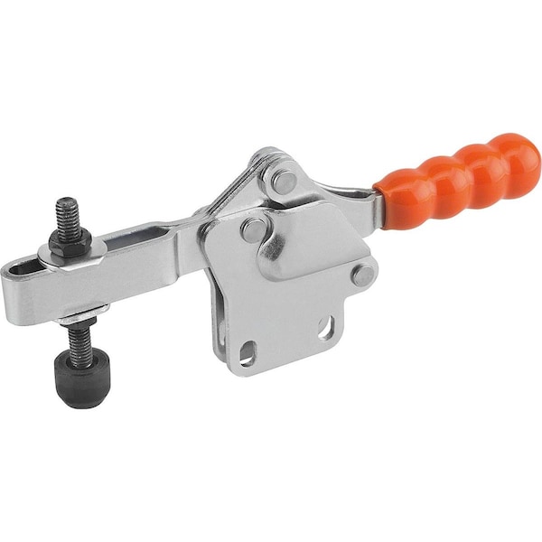 Kipp Toggle Clamp Standard Steel, Vertical Foot, Comp:Plastic, Comp:Orange, M=M12X100 - K0072.0450