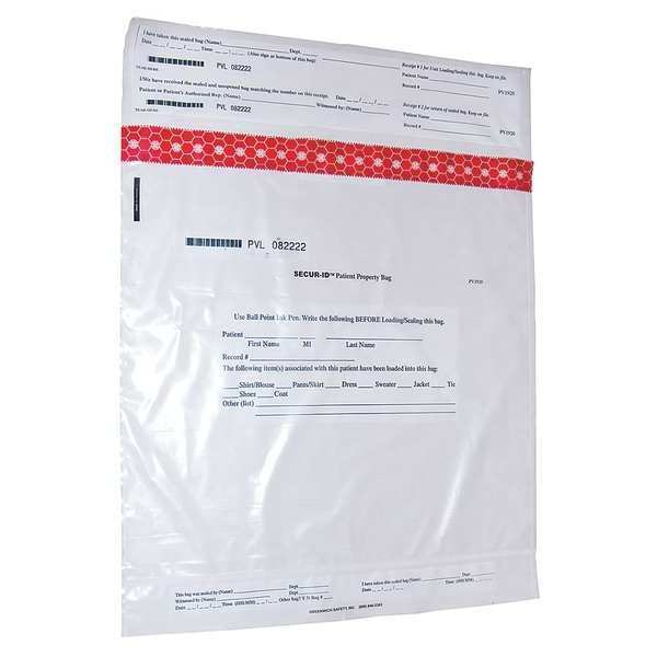 Secur-Id Personal Property Bag, 19 x 20 In, PK250 - PVL1920
