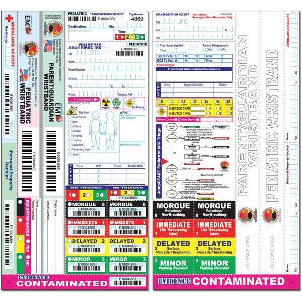 Disaster Management Systems Dual Wristband Pediatric Tag, PK50 - DMS 05525
