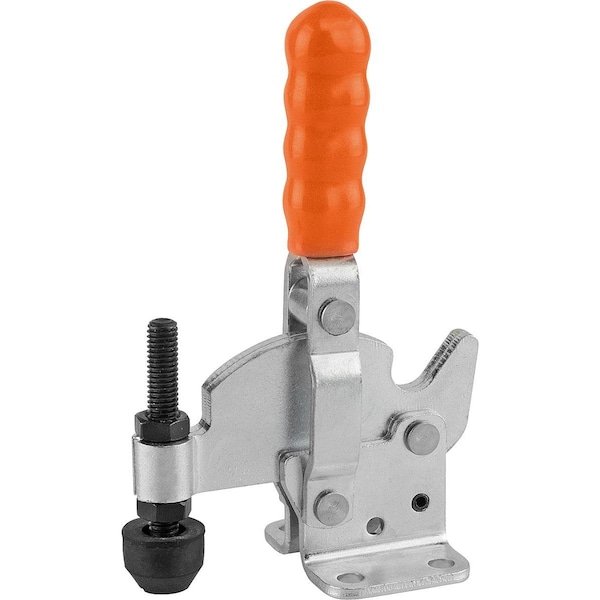 Kipp Toggle Clamp Standard Steel, Horizontal Foot, Comp:Plastic, Comp:Orange, M=M10X80 - K0065.0350