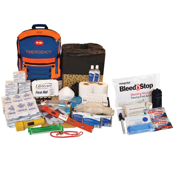Lifesecure SchoolGuard Classroom Evacuation & Lockdown Kit w/BleedStop Compact 200 Bleeding Control Kit - 31815