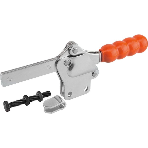 Kipp Toggle Clamp Standard Steel, Vertical Foot, Comp:Plastic, Comp:Orange - K0073.0350