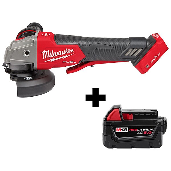 Milwaukee Tool M18 4-1/2"/5" Grinder, XC5.0 Bat Pack - 2882-20,48-11-1850