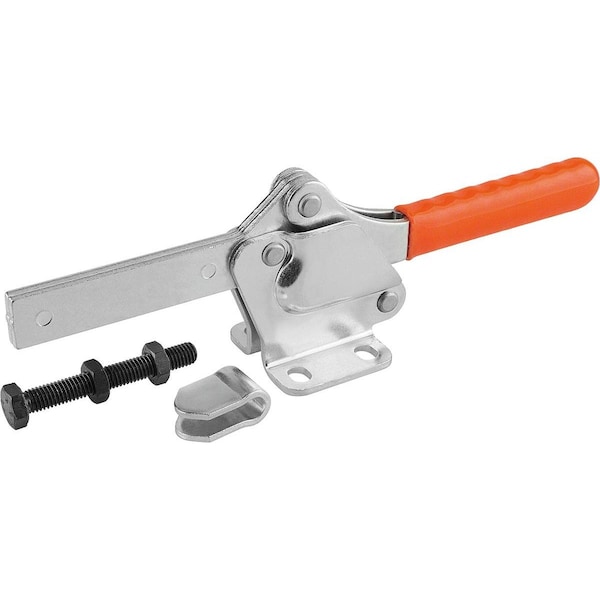 Kipp Toggle Clamp Standard Steel, Horizontal Foot, Comp:Plastic, Comp:Orange - K0076.0450