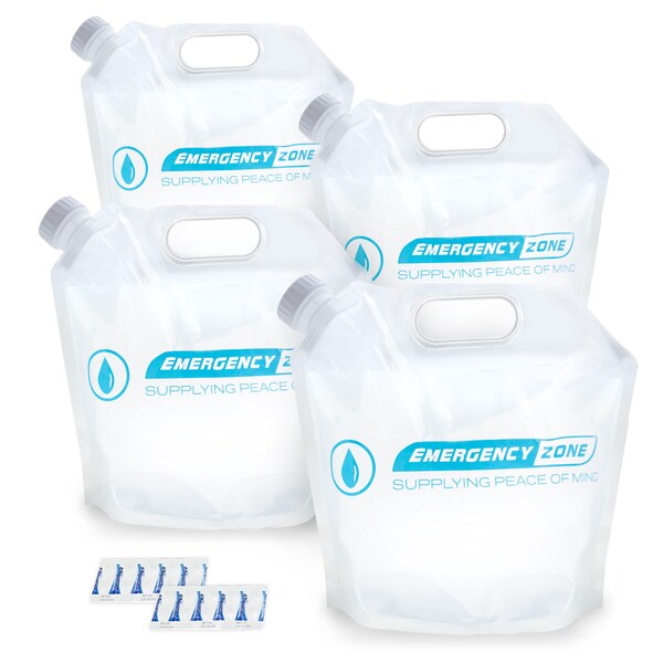 Emergency Zone Four 4L Water Pouches, w/20 Aquatabs - 356-4AQUA