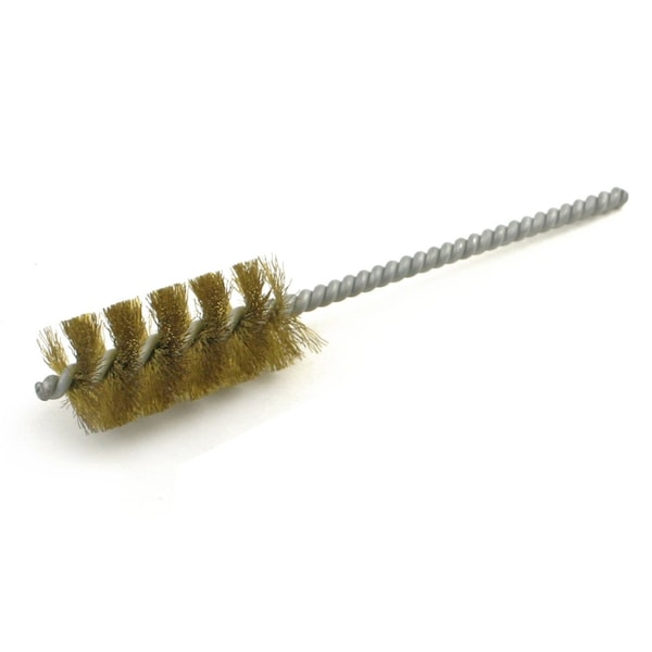 Brush Research Manufacturing 83B1000 Tube Brush, 1" Diameter., .008 Brass, 2" Brush Part, 6" Overall Length - 83B1000