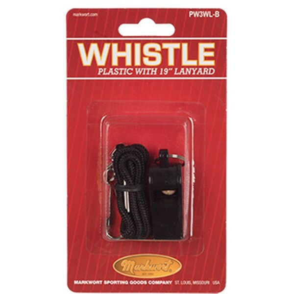 Markwort Sprtng Gds Markwort  Whistle with Lanyard, Black - 372471