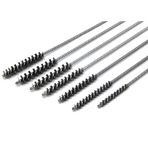 Brush Research Manufacturing VGCK- 7 Piece Carbon Steel Twisted Wire Tube Brush Kit For Valve Guides With Ring Handles - VGCK