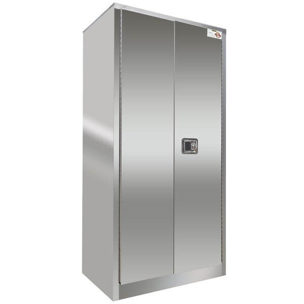 Securall Stainless Steel Single Wall Storage, 172 gal, 4 Shelves, Stainless Steel, 36 in W x 72 in H x - 104-SW-SS