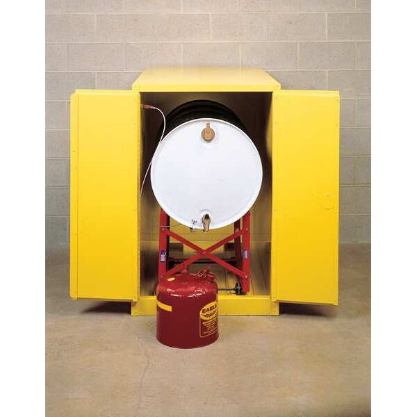 Eagle Mfg Flammables Safety Cabinet, 55 gal, 0 Shelves, Steel, 30 in W x 50 in H x 48 in D, Yellow - 1928X