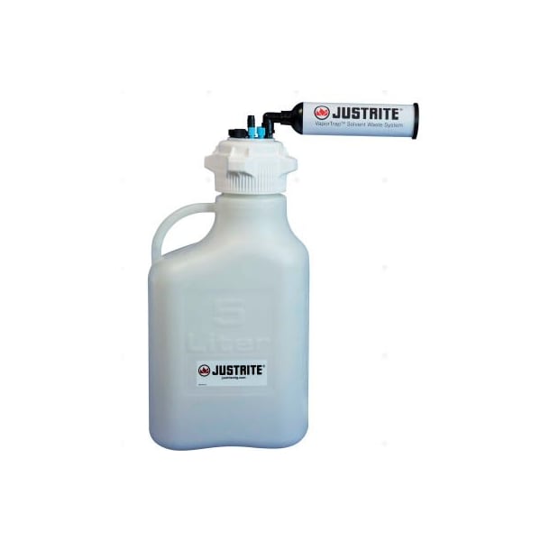 Justrite Justrite 12821 VaporTrap Carboy With Filter, HDPE, 20-Liter, 8 Ports - 12821