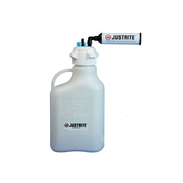 Justrite Justrite 12806 VaporTrap Carboy With Filter Kit, HDPE, 5-Liter, 7 Ports - 12806