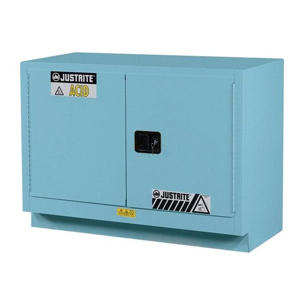 Justrite 31 gal, 1 Shelves, 18-Gauge Steel, 48 in W x 35.75 in H x 21.625 in D, Blue - 8849222