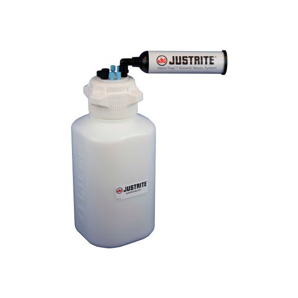 Justrite Justrite 12810 VaporTrap Carboy With Filter Kit, HDPE, 13.5-Liter, 7 Ports - 12810