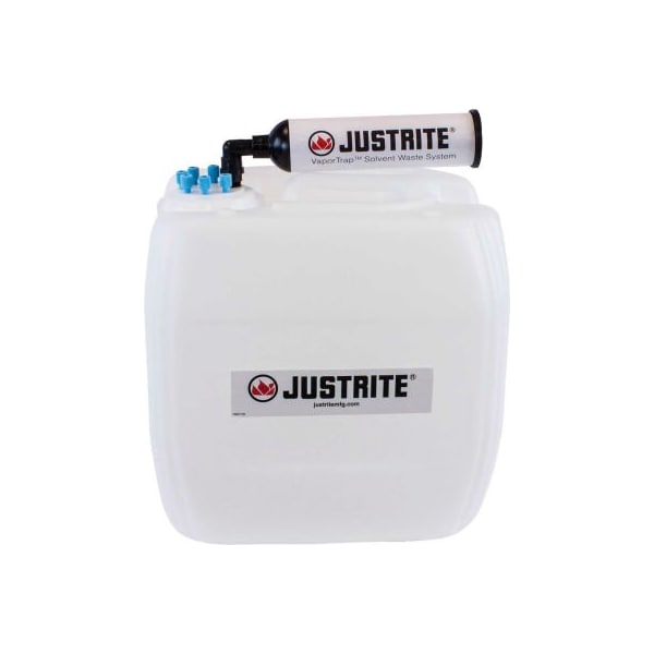 Justrite Justrite VaporTrap UN/DOT Carboy W/ Filter Kit, HDPE, 13.5-Liter, 6 Ports - 12838
