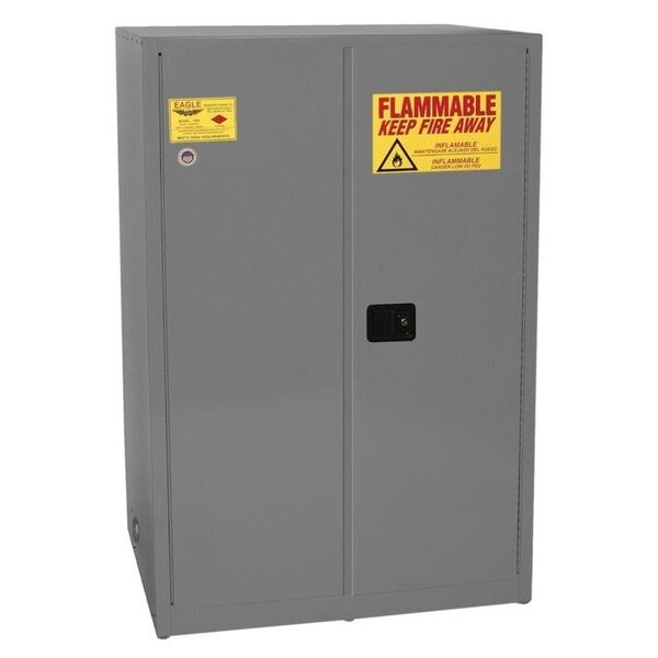 Eagle Mfg 90 gal, 2 Shelves, 18-Gauge Steel, 43 in W x 65 in H x Gray - 1992XGRAY