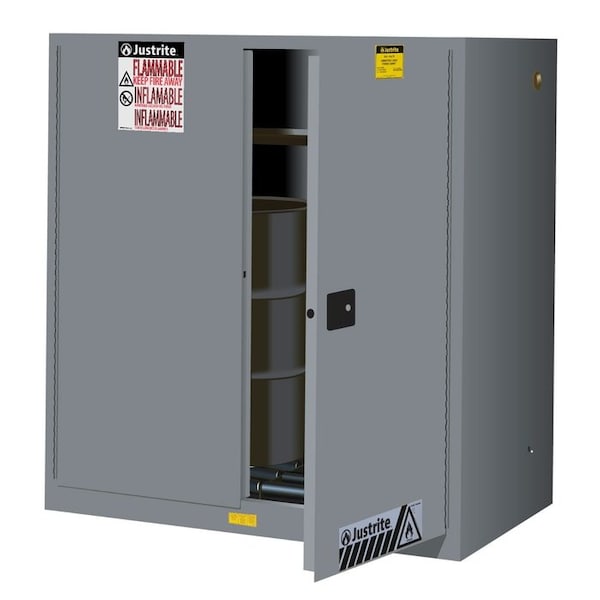 Justrite 60 gal, 1 Shelves, 18-Gauge Steel, 43 in W x 65 in H x 34 in D, Gray - 899073