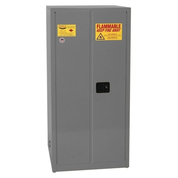 Eagle Mfg 60 gal, 2 Shelves, 18-Gauge Steel, 34 in W x 65 in H x Gray - 1962XGRAY